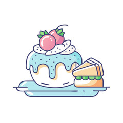 dessert icon, dessert vector illustration-simple illustration of dessert, perfect for dessert logos and themed design 
