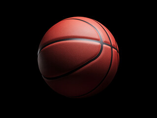 Fototapeta premium High-Resolution Close-Up of a Basketball on a Black Background
