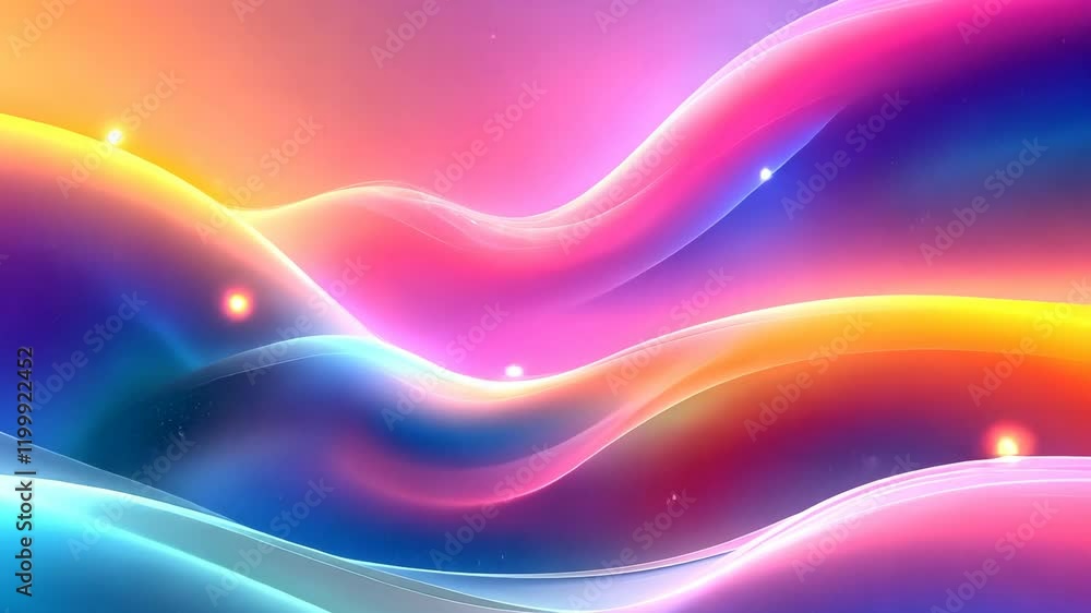 Poster colorful abstract waves display vibrant gradients across the canvas in a harmonious blend of hues an