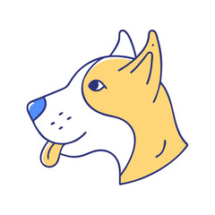 dog head icon, dog head vector illustration-simple illustration of dog head, perfect for dog head logos and themed design 