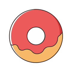 donut icon, donut vector illustration-simple illustration of donut, perfect for donut logos and themed design 