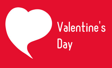 赤い背景と白いハート・文字入り