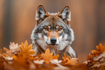 Obraz premium A close-up of a wolf snarl, showing its sharp teeth and fierce expression