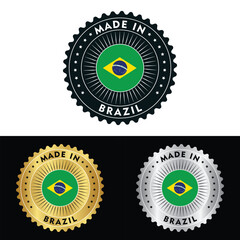 Naklejka premium Made in Brazil Badge Tag Seal Stamp