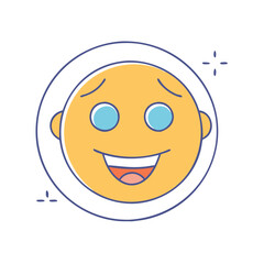 Fototapeta premium face smile icon, face smile vector illustration-simple illustration of face smile, perfect for face smile logos and themed design 