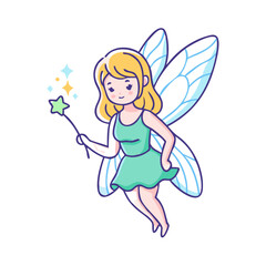 fairy icon, fairy vector illustration-simple illustration of fairy, perfect for fairy logos and themed design 