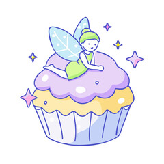 fairy cake icon, fairy cake vector illustration-simple illustration of fairy cake, perfect for fairy cake logos and themed design 