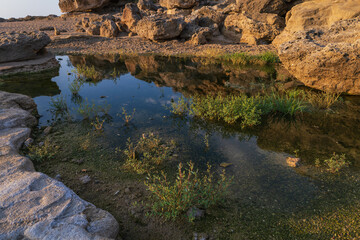 Sunrise on the beautiful Nikolas beach on the island of Rhodes in Greece. Seascape