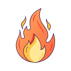 fire icon, fire vector illustration-simple illustration of fire, perfect for fire logos and themed design 