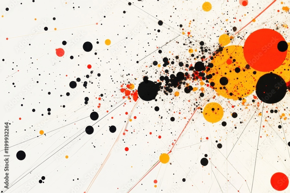 Poster interconnected dots and lines forming a modern abstract background for technology and digital commun