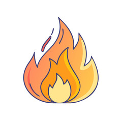 flame icon, flame vector illustration-simple illustration of flame, perfect for flame logos and themed design 