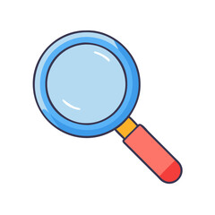 flat style magnifying glass icon, flat style magnifying glass vector illustration-simple illustration of flat style magnifying glass, perfect for flat style magnifying glass logos and themed design 