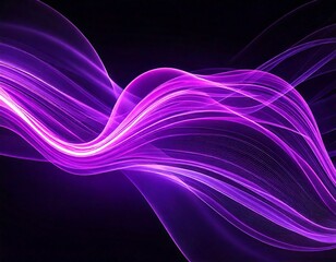 Abstract flowing neon wave purple background