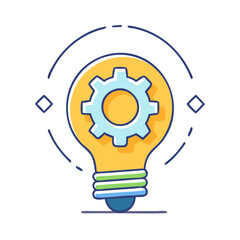 gear on light bulb icon, gear on light bulb vector illustration-simple illustration of gear on light bulb, perfect for gear on light bulb logos and themed design 