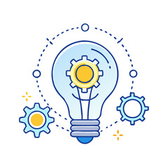 gear on light bulb icon, gear on light bulb vector illustration-simple illustration of gear on light bulb, perfect for gear on light bulb logos and themed design 
