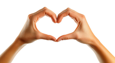 Female hands making a heart shape isolated on transparent background, Sign of love, Romantic gesture