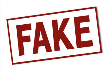 Fototapeta premium Fake word. Fake label. Minimalist red label with the word 