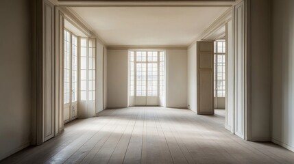 Fototapeta premium empty room with windows