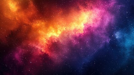 Naklejka premium Vivid nebula with cosmic dust and stars. Ideal for space-themed designs, backgrounds, wallpapers, or presentations.