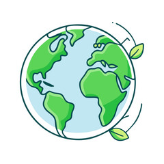 green earth planet concept icon, green earth planet concept vector illustration-simple illustration of green earth planet concept, perfect for green earth planet concept logos and themed design 