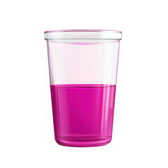 Bright Pink Liquid in Transparent Cup Display Isolated on transparent background