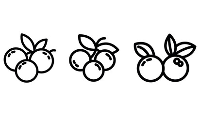cranberry outline or line icon design bundle.