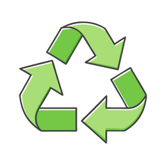 Obraz premium green recycle icon, green recycle vector illustration-simple illustration of green recycle, perfect for green recycle logos and themed design 