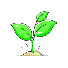 green sprout icon, green sprout vector illustration-simple illustration of green sprout, perfect for green sprout logos and themed design 