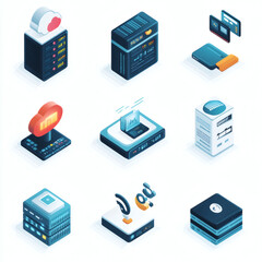 Icons for communication: chat bubble, phone, email, envelope, megaphone, news article, laptop, message icon, and a satellite dish, styled in 9 unique ways