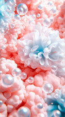 Swirling underwater texture with glowing bubbles and soft coral tones
