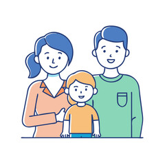 happy family icon, happy family vector illustration-simple illustration of happy family, perfect for happy family logos and themed design 