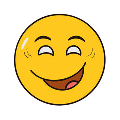 happy smiley face icon, happy smiley face vector illustration-simple illustration of happy smiley face, perfect for happy smiley face logos and themed design 