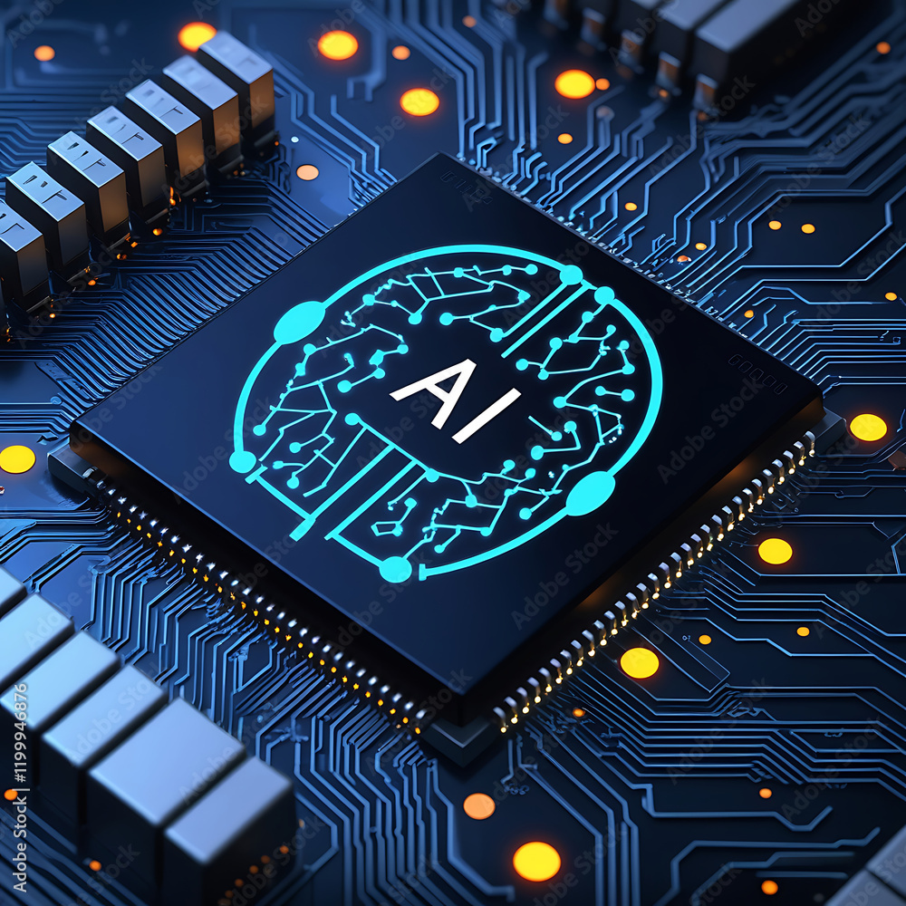 Poster ai, artificial intelligence concept,3d rendering, conceptual image