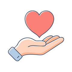 heart in hand icon, heart in hand vector illustration-simple illustration of heart in hand, perfect for heart in hand logos and themed design 