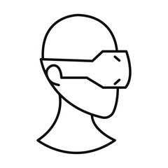 AR headset icon Flat simple outline