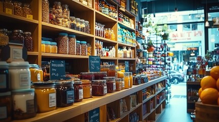Fototapeta premium A shop filled with shelves displaying various products