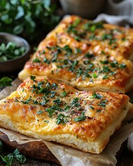 Golden cheese crust pizza recipe kitchen food rustic close-up culinary delight