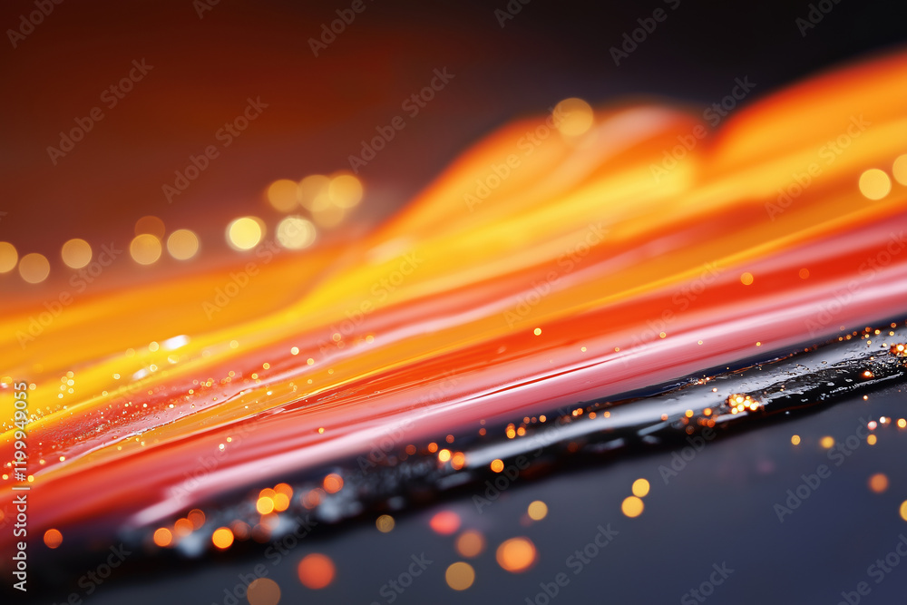 Poster vibrant liquid patterns with sparkling elements captured in abstract design