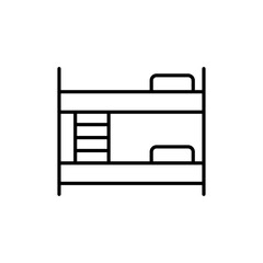 Bunk bed icon Flat simple outline