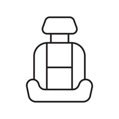 Car seat icon Flat simple outline