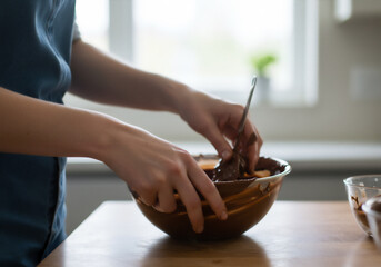 チョコレートで作る手作りスイーツの準備