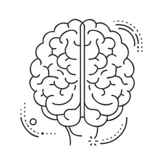 human brain in line style icon, human brain in line style vector illustration-simple illustration of human brain in line style, perfect for human brain in line style logos and themed design 