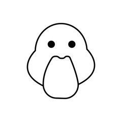 Duck icon Flat simple outline