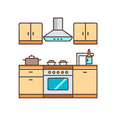 kitchen icon, kitchen vector illustration-simple illustration of kitchen, perfect for kitchen logos and themed design 