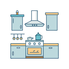 kitchen icon, kitchen vector illustration-simple illustration of kitchen, perfect for kitchen logos and themed design 