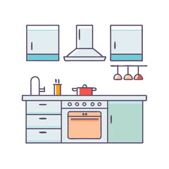 kitchen icon, kitchen vector illustration-simple illustration of kitchen, perfect for kitchen logos and themed design 