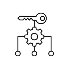 Key factor icon Flat simple outline