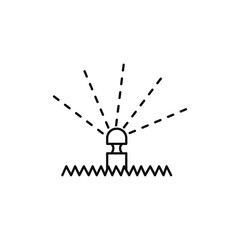 Lawn sprinkler icon Flat simple outline