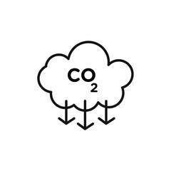 Low carbon dioxide icon Flat simple outline