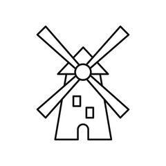 Mill icon Flat simple outline